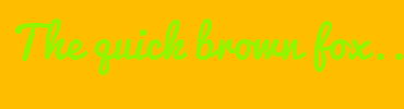 Image with Font Color 93F600 and Background Color FFBD00